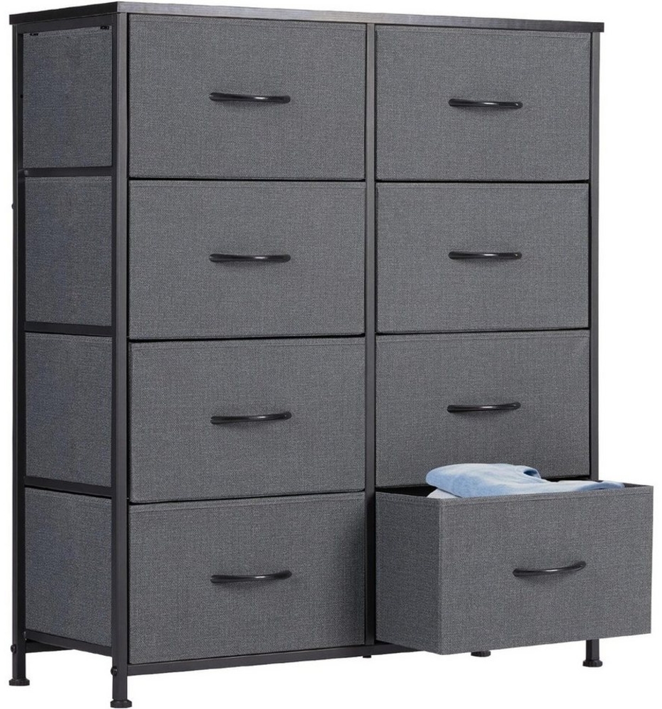 DUMOS Schubkastenkommode Kommode mit Schubladen, Ablageschrank aus Stoff Schubladenschrank (für Schlafzimmer, Wohnzimmer, Kinderzimmer, Flur, Aufbewahrungsschrank), mit Metallgestell Schubladen aus Stoff Bild 1
