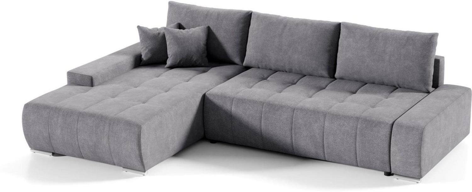 Compleo Ecksofa MONO L-Form Ecksofa mit Steppung, Schlafsofa aus Velourstoff, Breite: 265 cm, Modern Wohnzimmer Bild 1