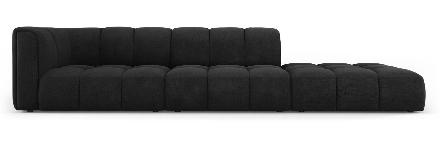 Micadoni Modulares Sofa Serena 4-Sitzer offene Seite Rechts Strukturierter Stoff Schwarz Bild 1