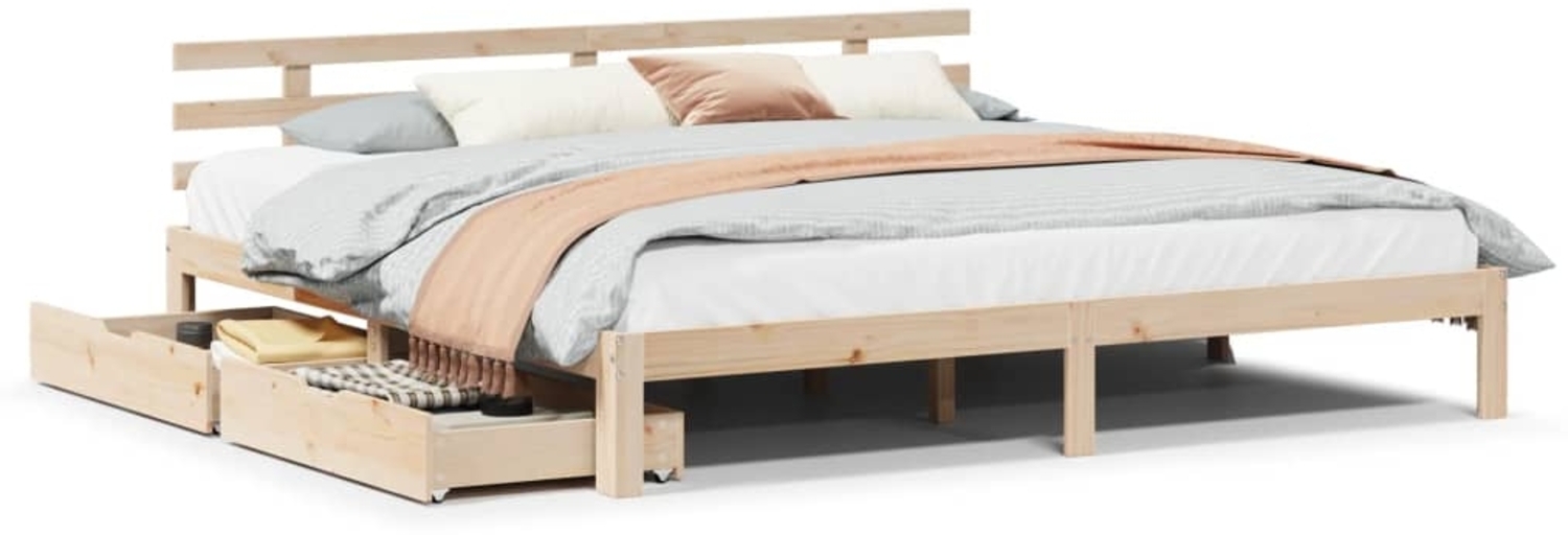 vidaXL Massivholzbett mit Schubladen 180x200 cm Kiefer 3302016 Bild 1
