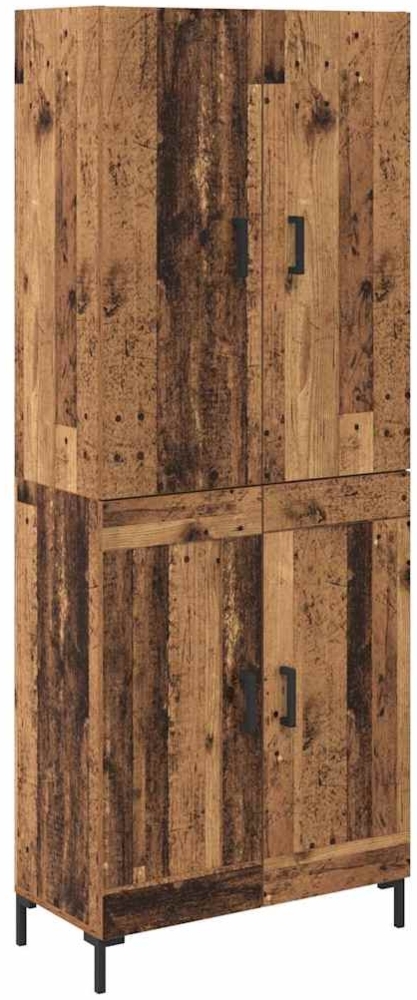 vidaXL Highboard Wandmontiert Altholz 69,5 x 34 x 180 cm Holzwerkstoff 3415636 Bild 1