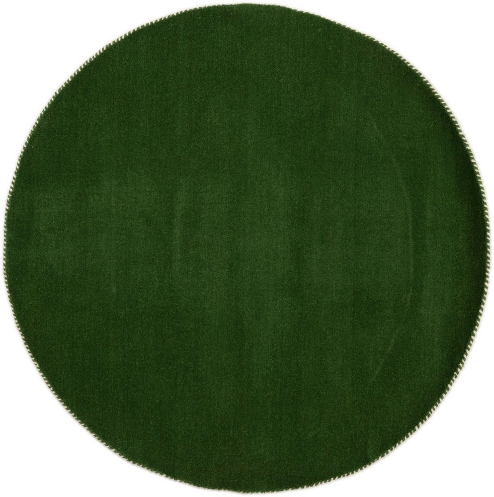 carpetfine Wollteppich Gabbeh Lola Uni, rund, Höhe: 14 mm, mit natürlichem Pflanzenmaterial von Hand gewebt, auch als Läufer Bild 1