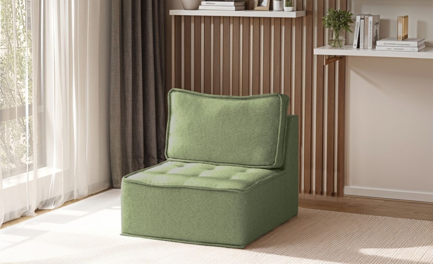 Sessel SANDE 1-Sitzer Modul Stoff Alpine Hellgrün Bild 1