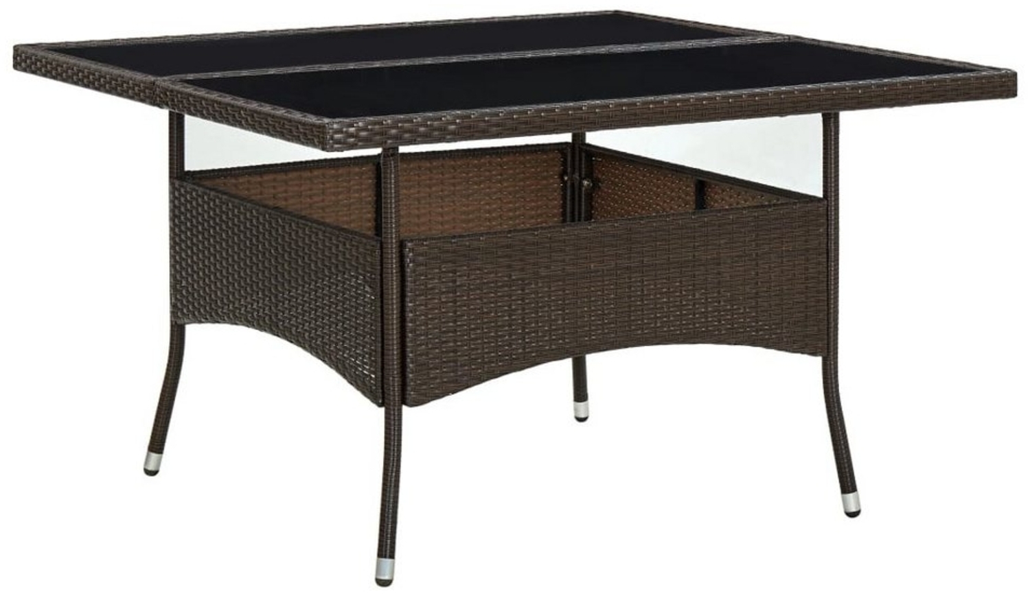 vidaXL Garten-Esstisch Braun Poly Rattan und Glas 310556 Bild 1