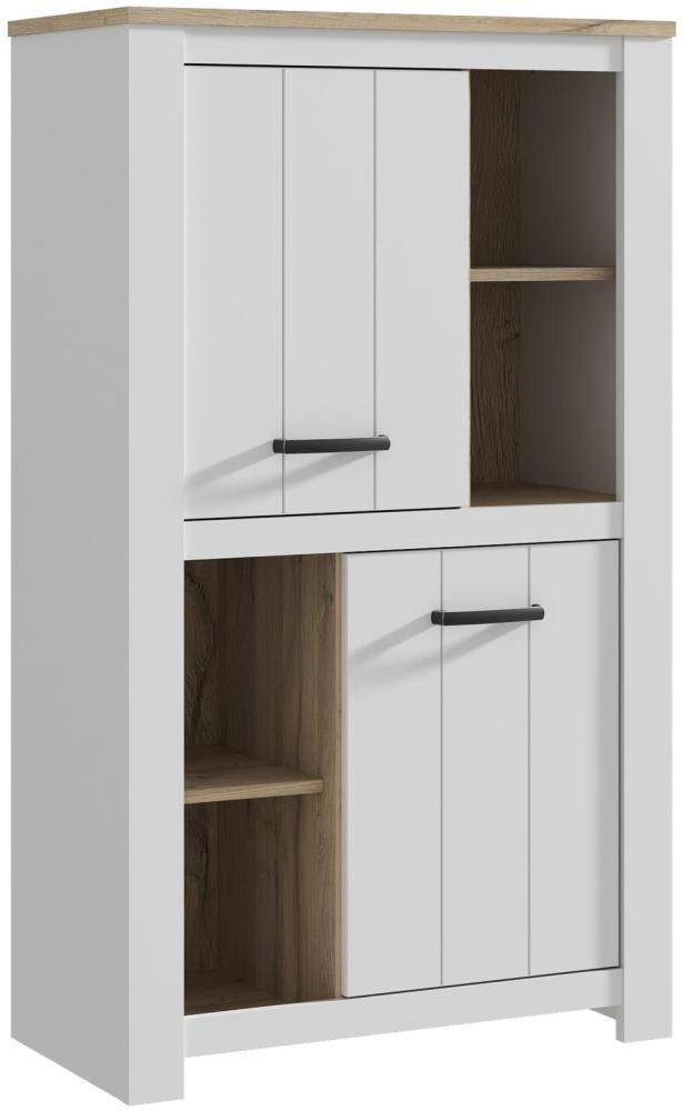 Highboard >Chelles< in Weiß matt - 86,7x143,7x42,2cm (BxHxT) Bild 1