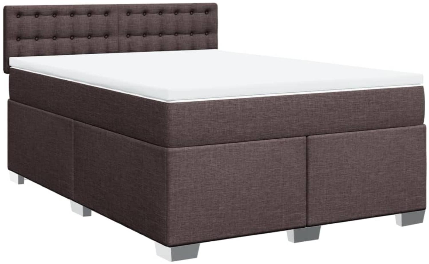 vidaXL Boxspringbett mit Matratze Dunkelbraun 140x190 cm Stoff 3285900 Bild 1