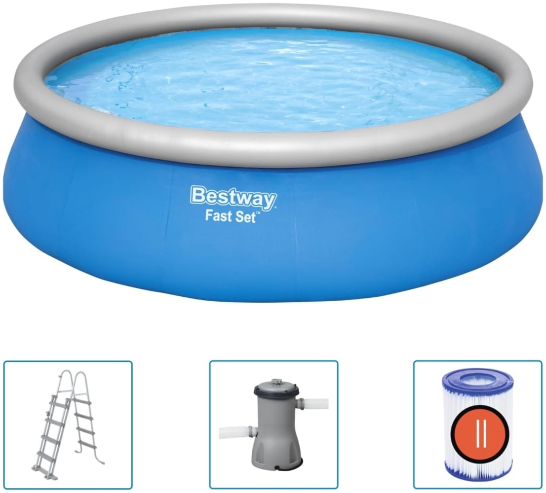 Bestway Fast Set Pool-Set Aufblasbar Rund 457x122 cm Bild 1