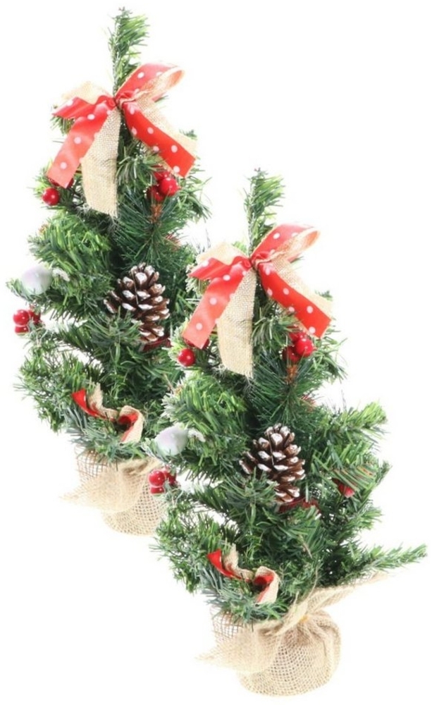 Koopman Künstlicher Weihnachtsbaum 2er Set fertig geschmückter dekorierter künstlicher Tannenbaum Bild 1