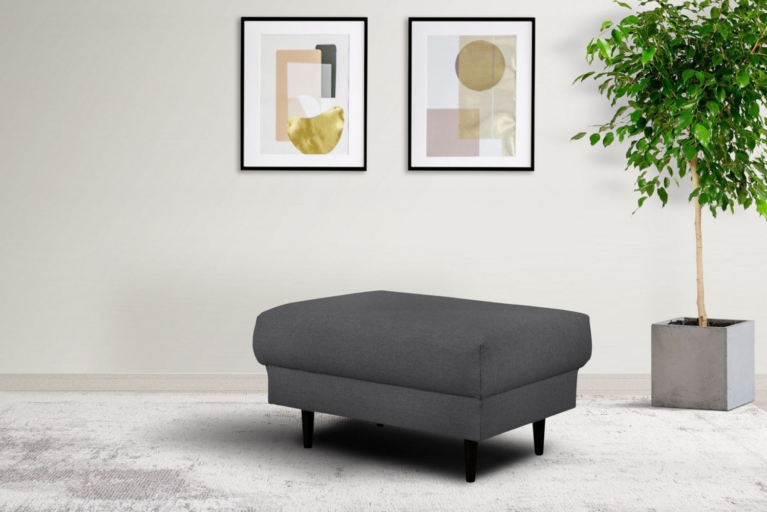 Home affaire Polsterhocker VEYRAS Sitzhocker, Maße B/T/H: 90/65/46 cm, mit Wellenunterfederung, passend zur Serie Veyras Bild 1