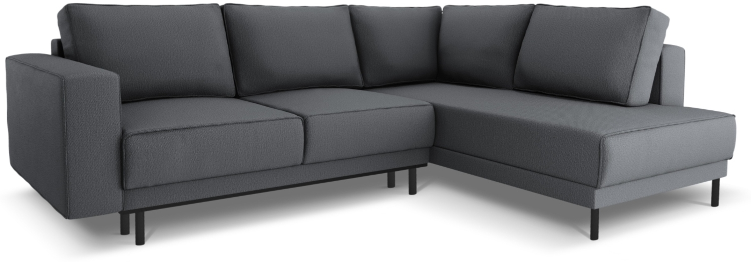 Micadoni Ecksofa Caro 5-Sitzer Strukturierter Stoff Dunkelgrau Rechts 140x208 Bild 1
