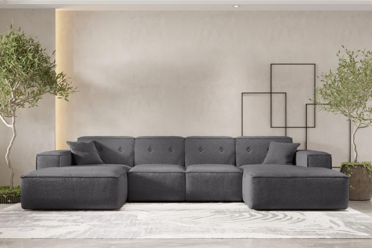 Wohnlandschaft Sofa U-Form CESINA in Stoff Ascot Bukla Grafit Bild 1