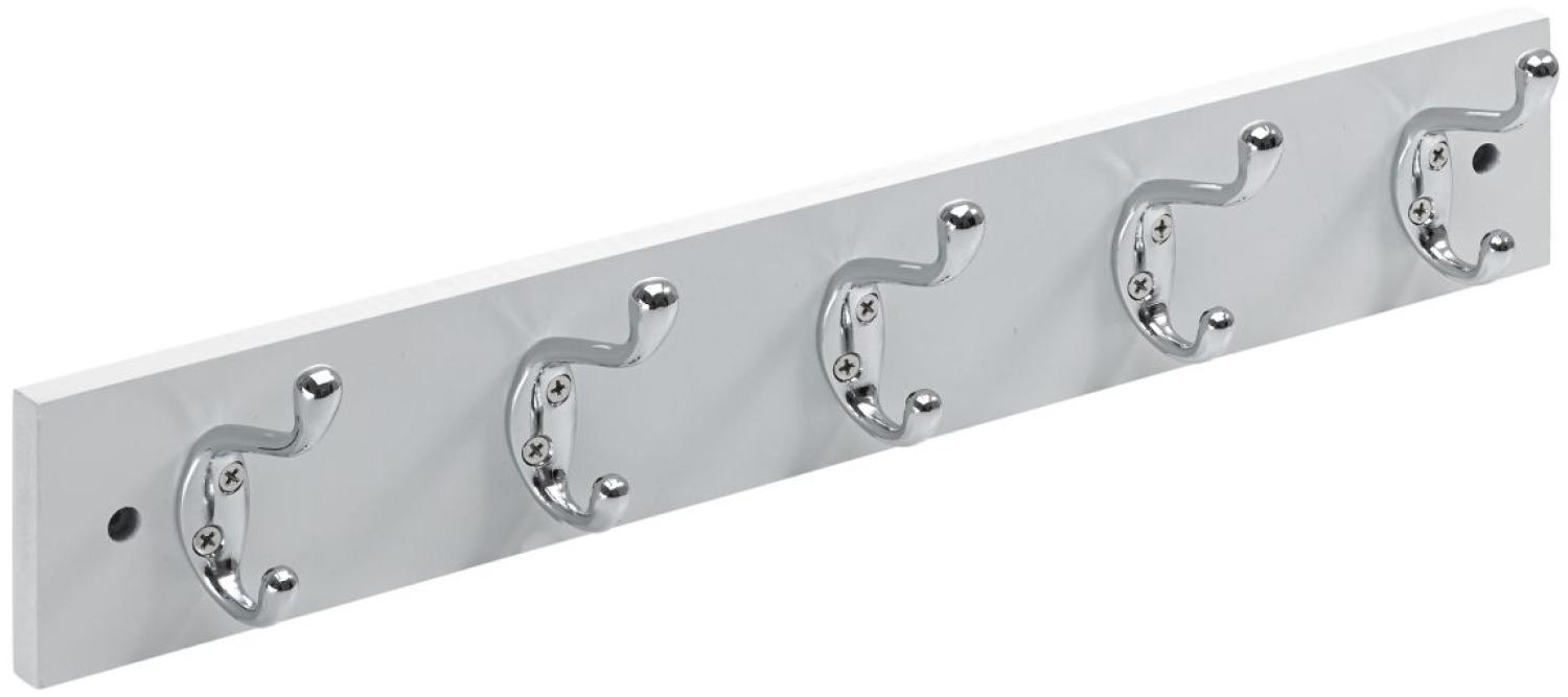 Hettich Garderobenleiste 5 Haken 50,0 x 8,0 x 7,5 cm weiß Bild 1