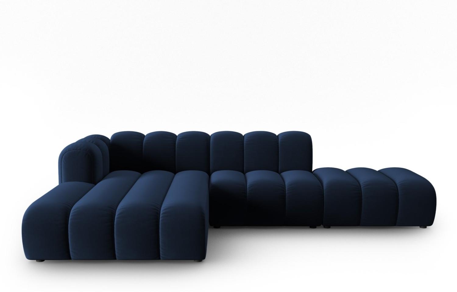 Micadoni Modulares Ecksofa offen Lupine 5-Sitzer Links Samtstoff Königsblau Bild 1