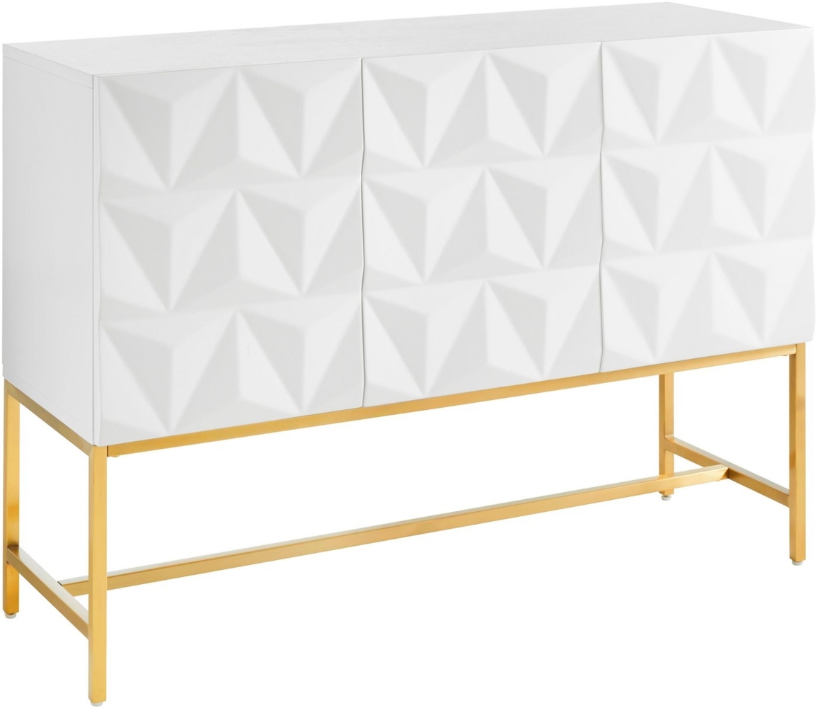 Leonique Sideboard Rovuma, TOPSELLER!, OTTOs Choice (Kommode, FSC-zertifizierter Holzwerkstoff, lackiert), in 3D-Optik und goldfarbenem Metallgestell Bild 1