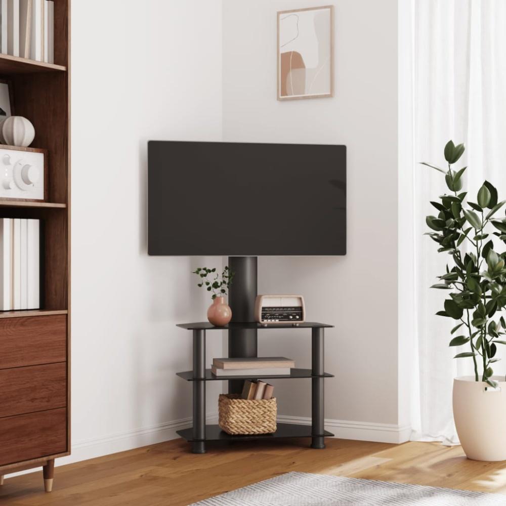 vidaXL TV-Eckregal mit 3 Ablagen für 32-70 Zoll Schwarz 358172 Bild 1