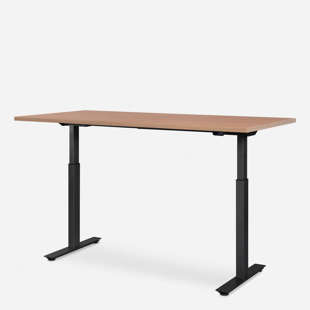 160 x 60 cm WRK21® SMART - Elmau Buche / Schwarz elektrisch höhenverstellbarer Schreibtisch Bild 1