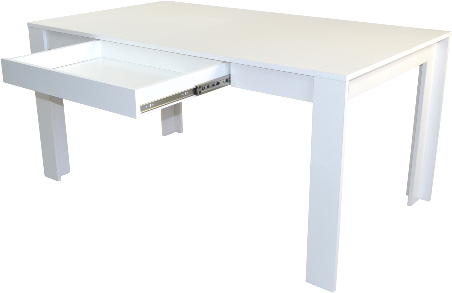Esstisch 160x90 cm mit Schublade, weiß Bild 1
