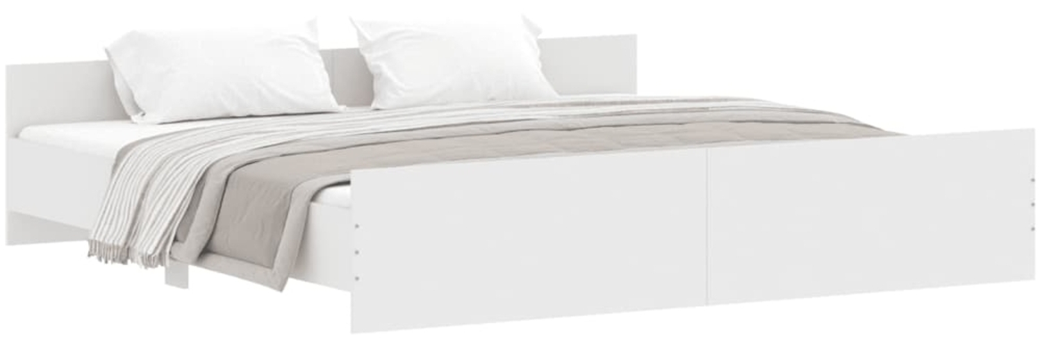 vidaXL Bettgestell mit Kopf- und Fußteil Weiß 200x200 cm 3203733 Bild 1