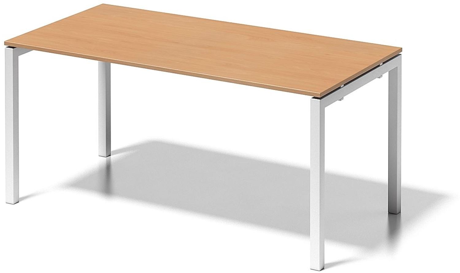 Cito Schreibtisch, 740 mm höhenfixes U-Gestell, H 19 x B 1600 x T 800 mm, Dekor buche, Gestell verkehrsweiß Bild 1