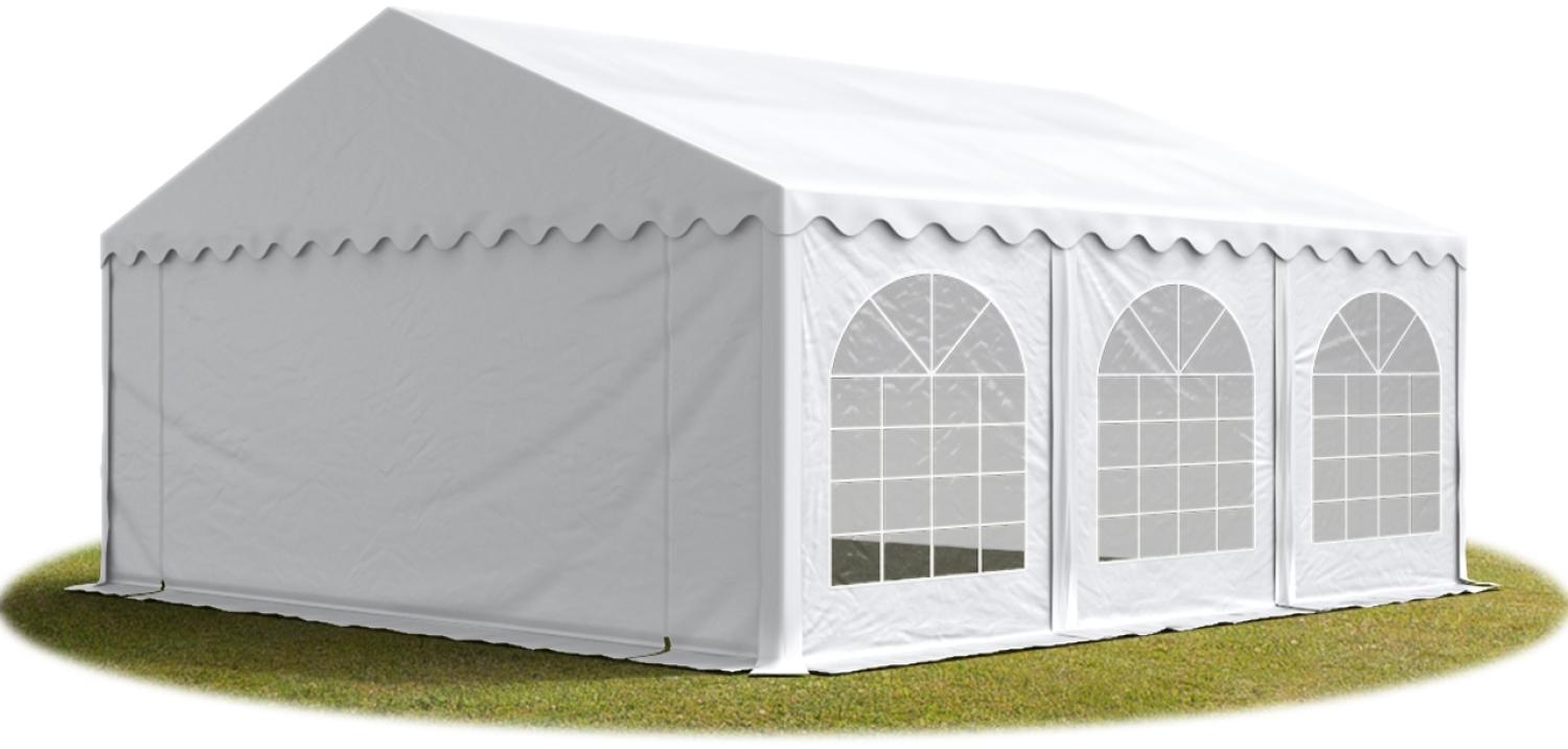 TOOLPORT Festzelt Partyzelt 5x6 m PREMIUM, hochwertige PVC Plane 750 N in weiß 100% wasserdicht mit Bodenrahmen Bild 1