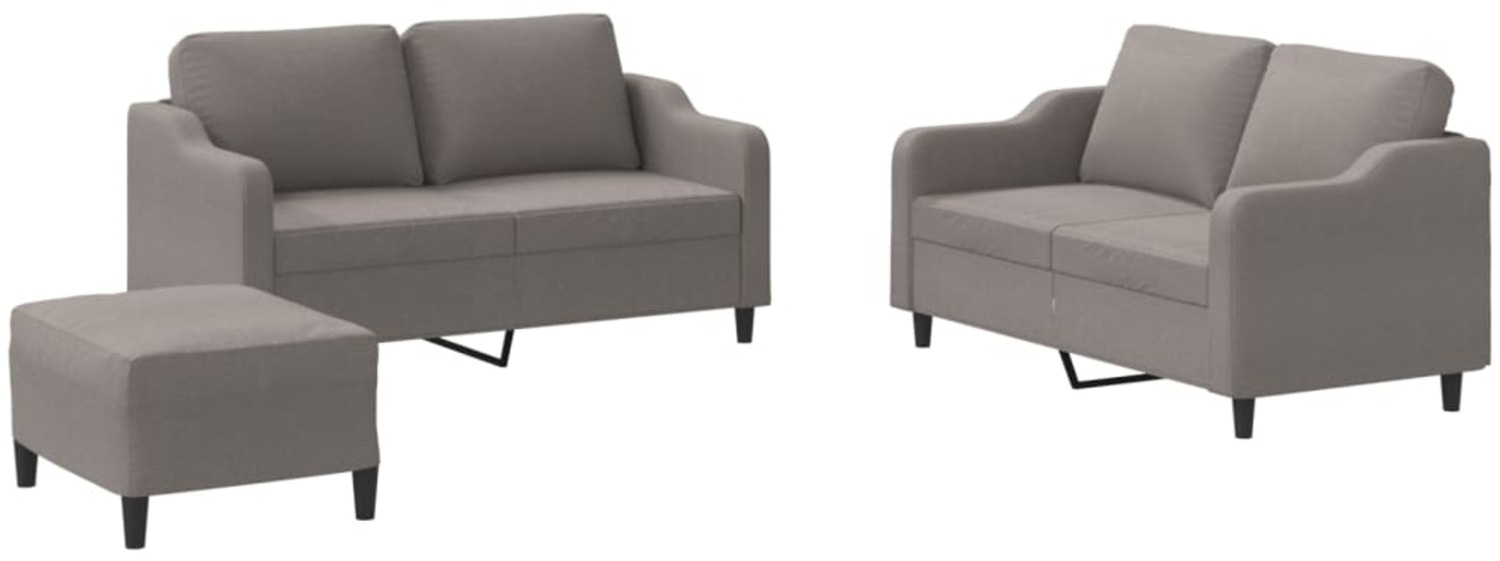 vidaXL 3-tlg. Sofagarnitur mit Kissen Taupe Stoff 3201817 Bild 1