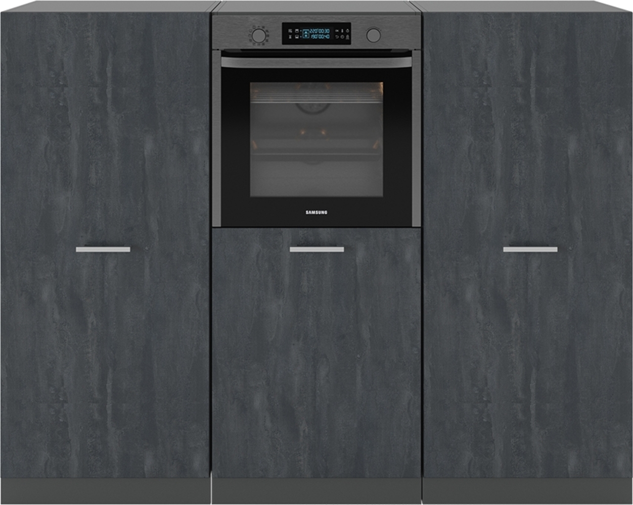 Küchenblock R-Line Schwarz Beton/Anthrazit 180 cm ohne Arbeitsplatte Vicco Bild 1