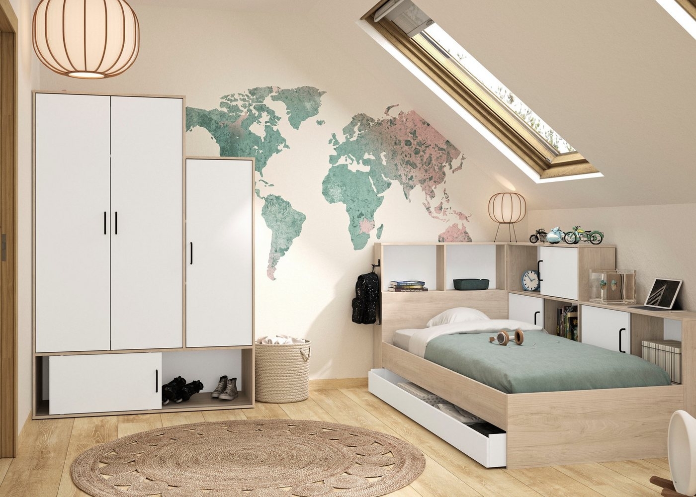 Gami Schlafzimmer-Set, Ideal für Kinder und Jugendzimmer Bild 1