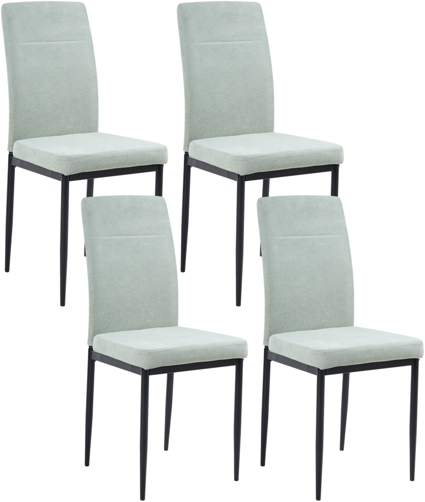 Esszimmerstuhl 4er Set RINER Stoff Hellgrün Bild 1