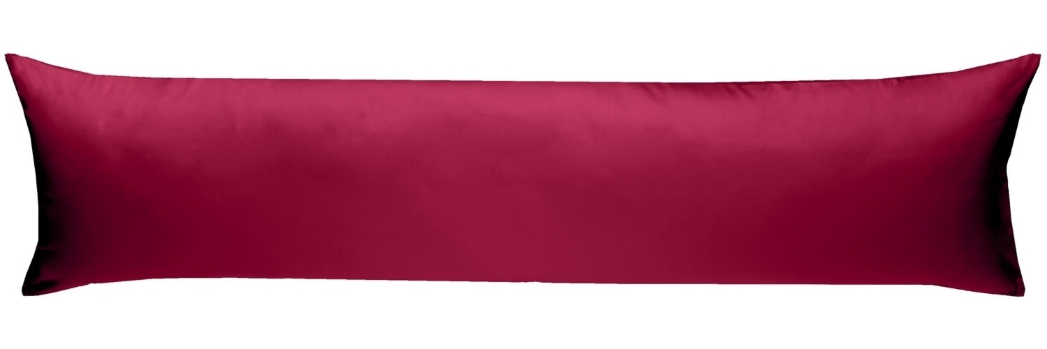 Mako-Satin Seitenschläferkissen Bezug uni / einfarbig pink 40x145 cm von Bettwaesche-mit-Stil Bild 1