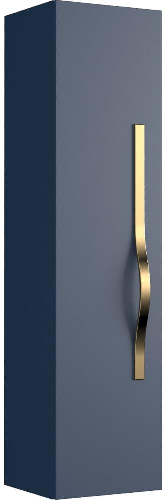 BADEDU FILS Hochschrank 33 cm breit, Blau, Griff Gold Bild 1