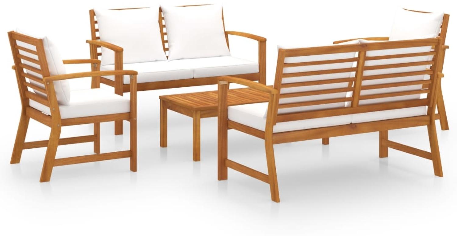 vidaXL 5-tlg. Garten-Lounge-Set mit Auflagen Massivholz Akazie 3057786 Bild 1