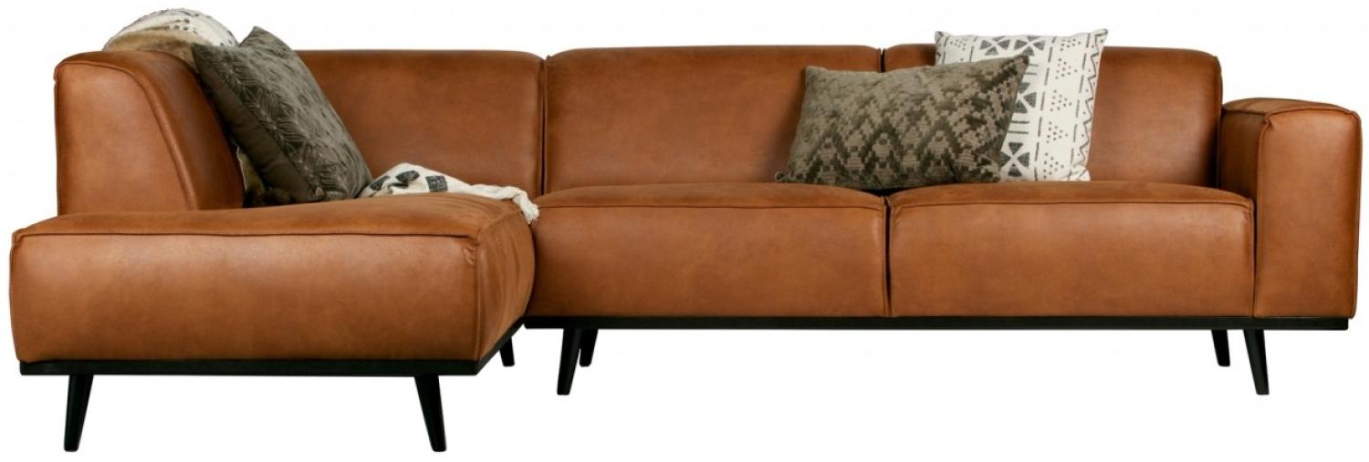 Ecksofa Statement Lederoptik, links Cognac Bild 1