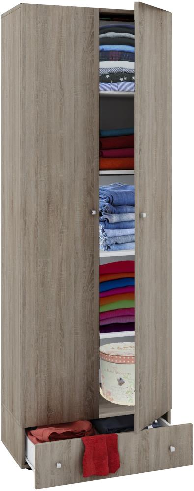 Mehrzweckschrank Kleiderschrank Hochschrank Garderobe Flur Schrank Eiche Dekor Bild 1