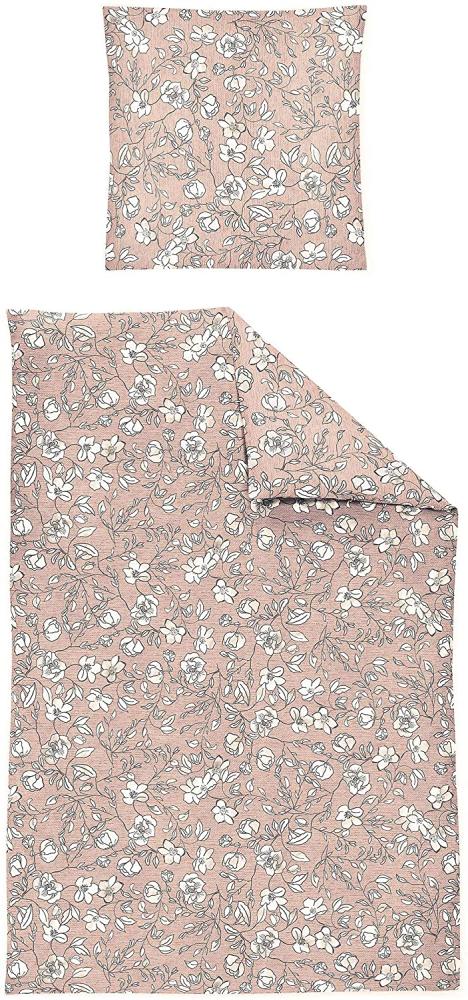 Irisette Feinbiber Bettwäsche Feel 155x220 Blumen Blüten Zweige rosa 8307-60 Bild 1