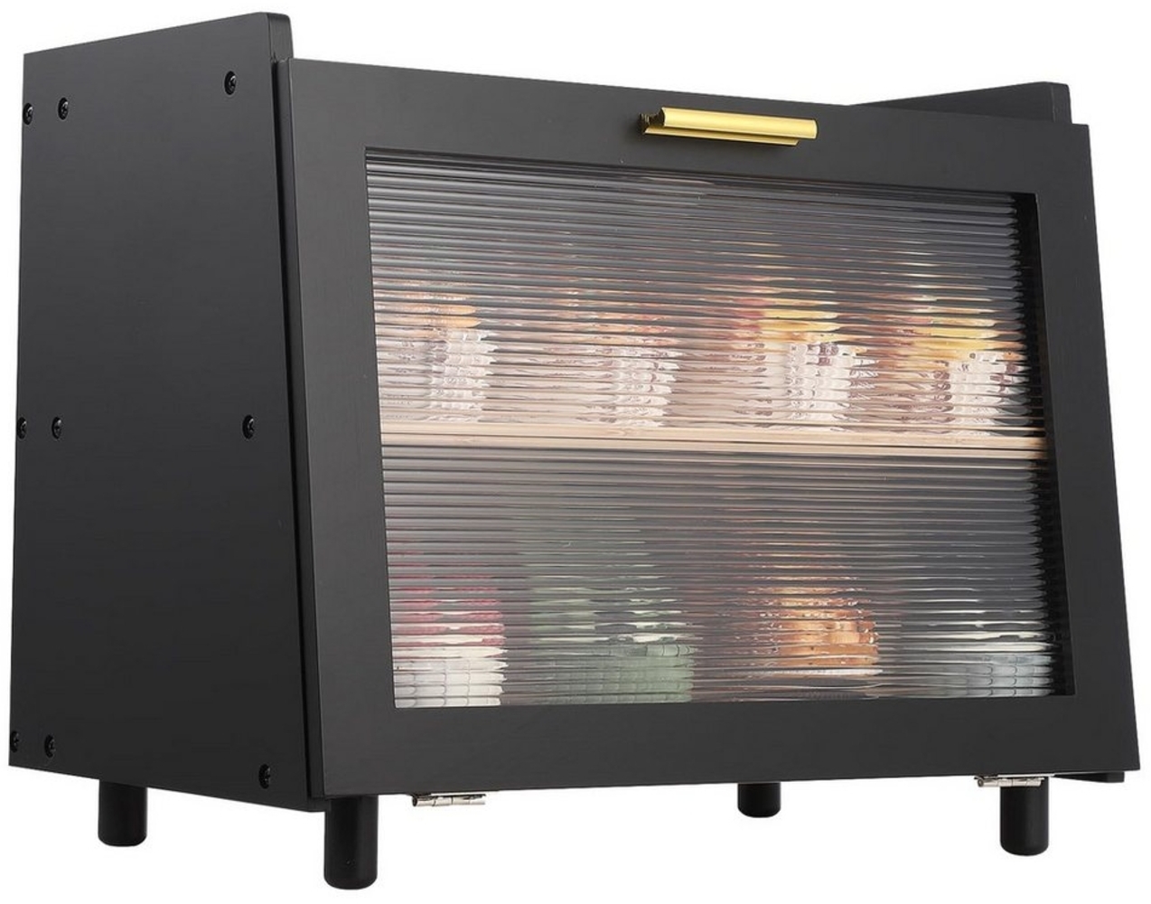 GarveeMore Brotkasten Doppelwandiger großer Brotkasten für dieKüchenzeile,Brot Aufbewahrung, Brotkasten im Landhausstil mit Fenster und Brotkorb,39x32x25CM Bild 1