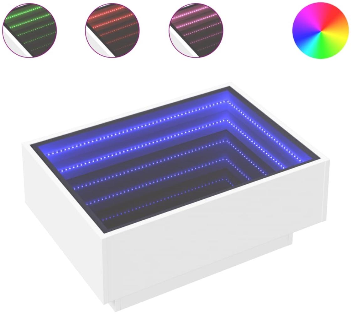vidaXL LED-Couchtisch Weiß 70x50x30 cm Holzwerkstoff 847511 Bild 1