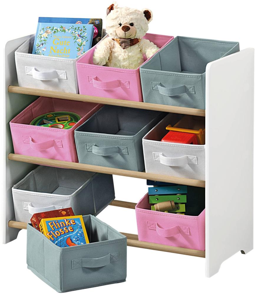 Kinderregal mit Organizern, 9 Boxen, Kesper Bild 1