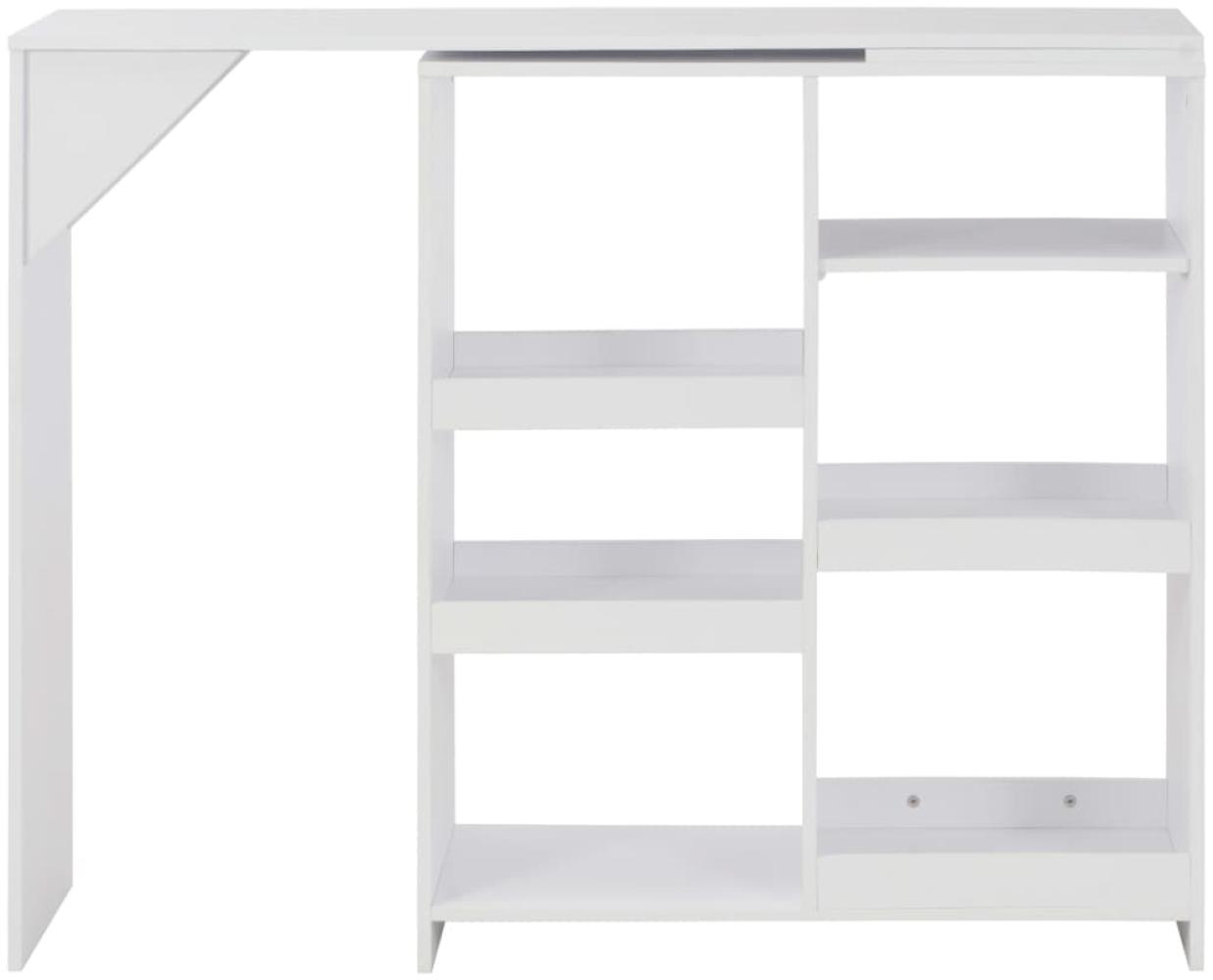 vidaXL Bartisch mit Beweglichem Regal Weiß 138 x 39 x 110 cm [280222] Bild 1