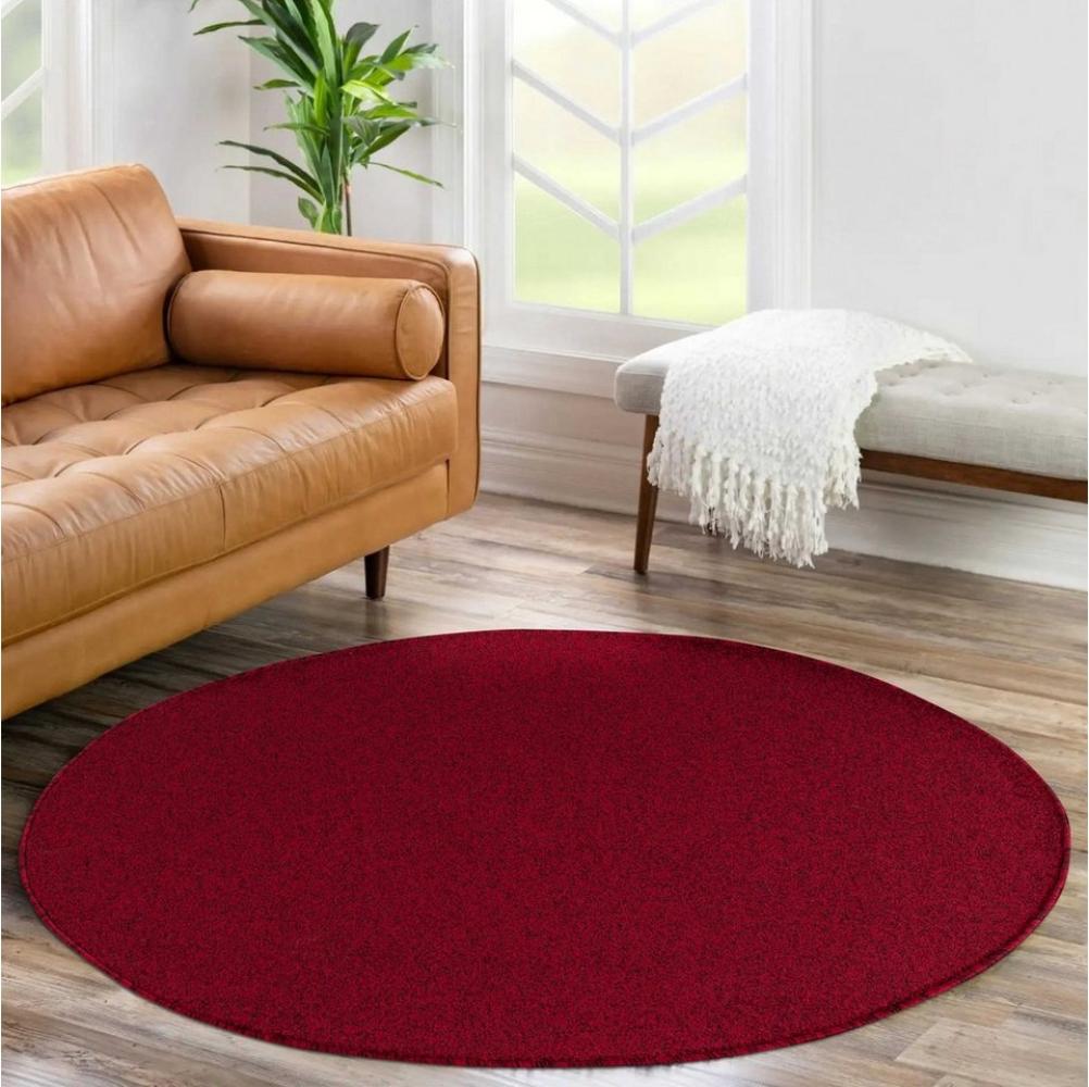 Carpettex Veloursteppich Unicolor - Einfarbig, Rund, Höhe: 11 mm, Einfarbig Kurzflor Runder Teppich Wohnzimmer Flauschig Weich Bild 1