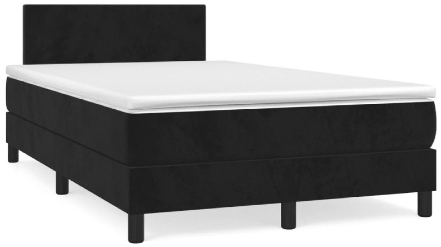 vidaXL Boxspringbett mit Matratze Schwarz 120x190 cm Samt 3269827 Bild 1