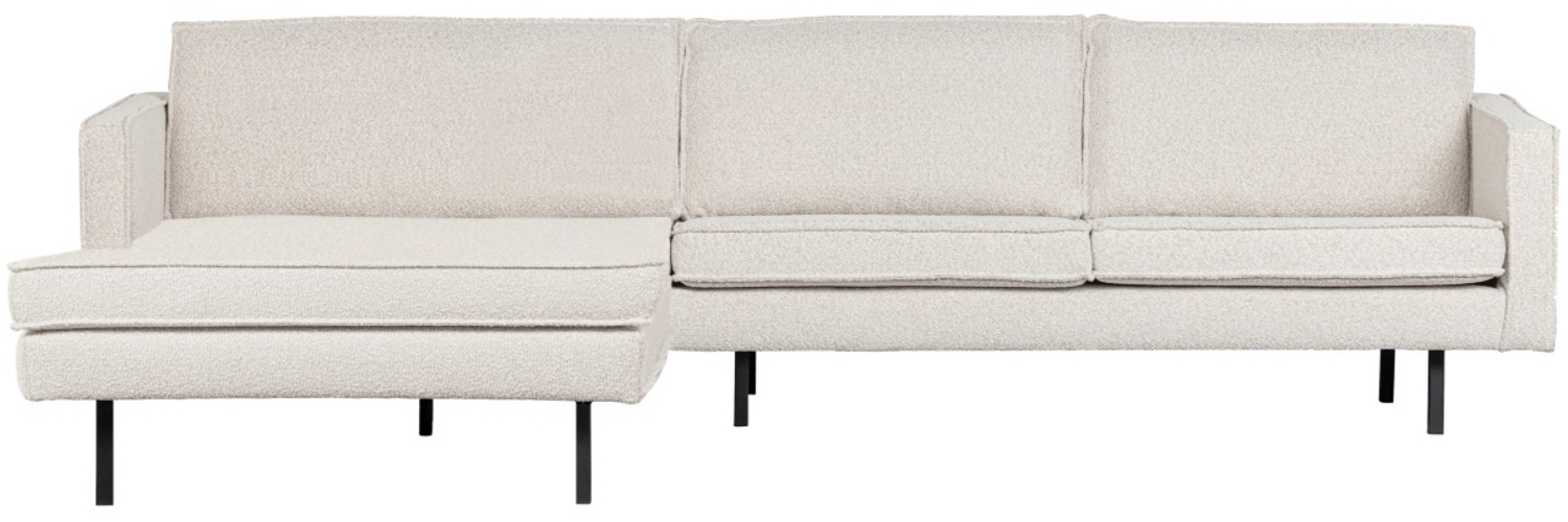 Chaiselongue Rodeo aus Boucle-Stoff Links, Natur Bild 1