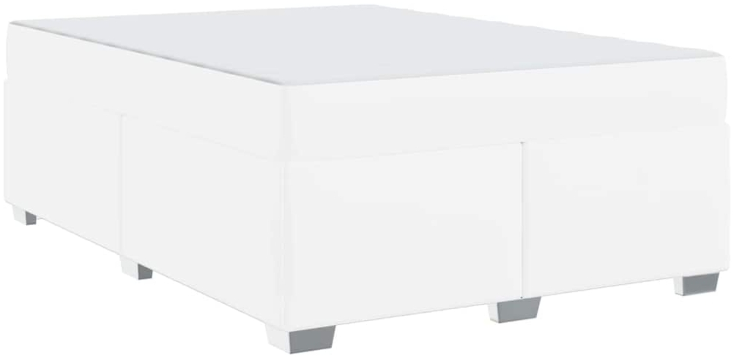 vidaXL Bettrahmen mit Matratze Weiß 140 x 200 cm Stoff 3399239 Bild 1