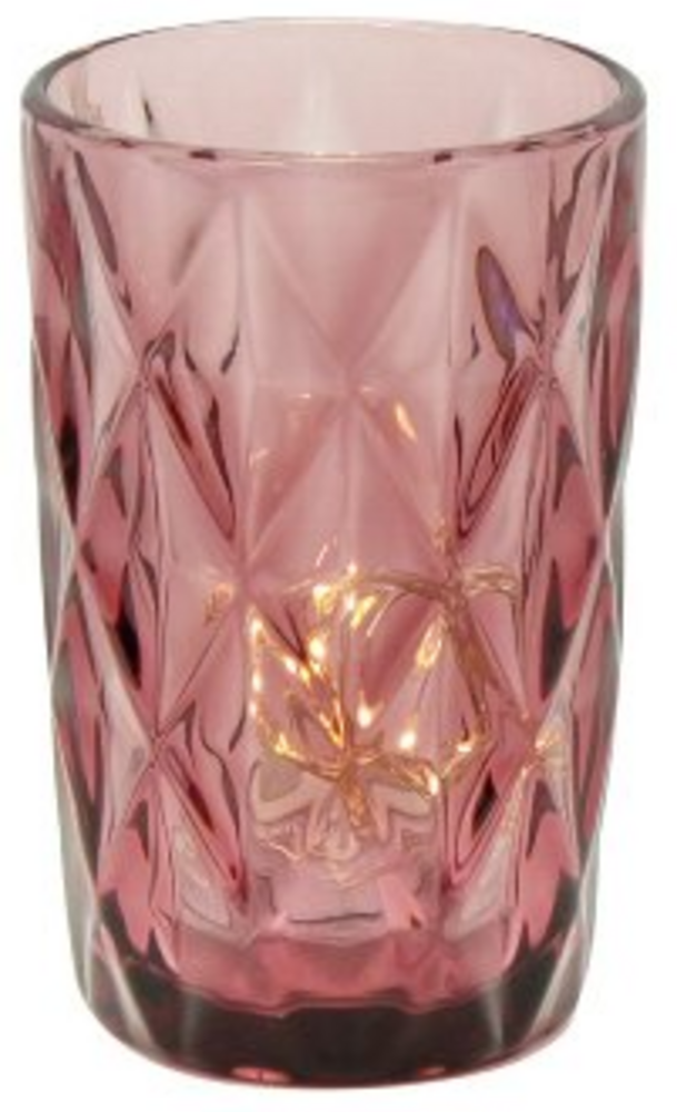 4 Stück Longdrink Gläser Wasser Saft Trink Lila Bar 300ml Raute Glas Cocktail Bild 1