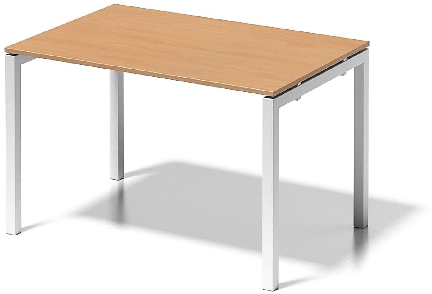 Cito Schreibtisch, 740 mm höhenfixes U-Gestell, H 19 x B 1200 x T 800 mm, Dekor buche, Gestell verkehrsweiß Bild 1