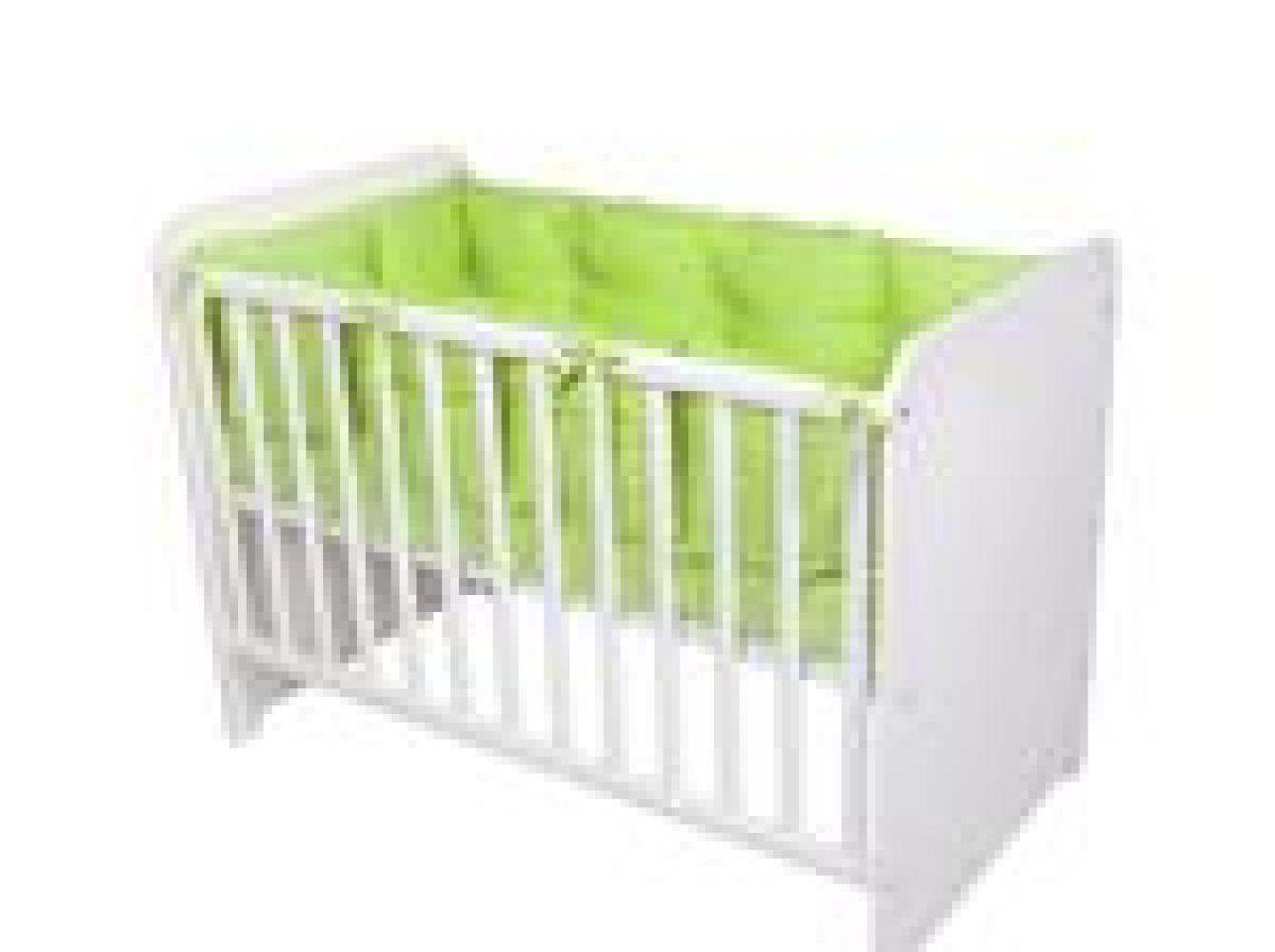 Lorelli Babybett-Nestchen 4-teilig rundum, Babybett 120 x 60 cm, 100% Baumwolle grün Bild 1