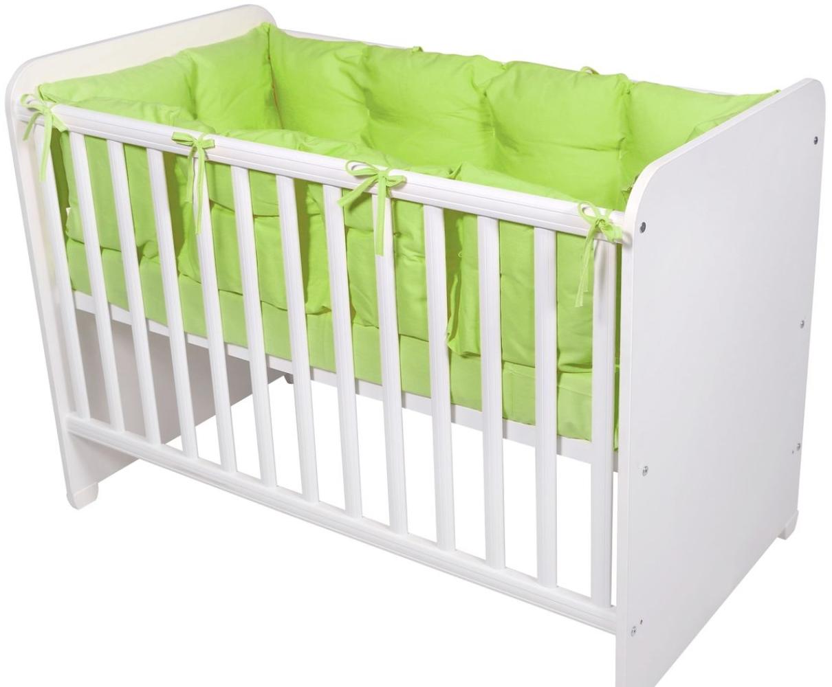 Lorelli Babybett-Nestchen 4-teilig rundum, Babybett 120 x 60 cm, 100% Baumwolle grün Bild 1