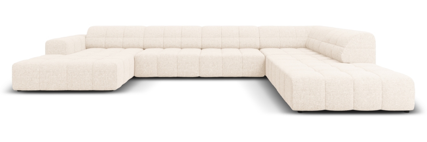 Micadoni Panorama Ecksofa Jennifer 7-Sitzer Rechts Chenille Helles Beige Bild 1