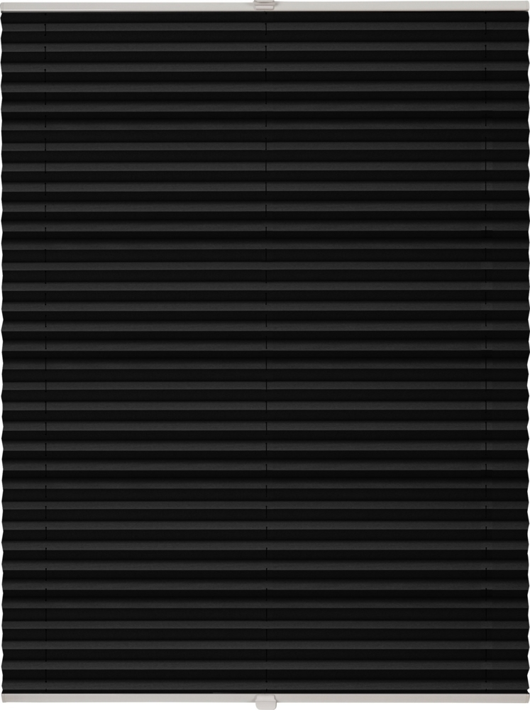 ondeco Plissee nach Maß für alle Fenster innen Montage in Glasleiste mit Spannschuh Sonnenschutz Rollo Sichtschutz Blickdicht - Schwarz - B): 91-100 cm, H): 101-150 cm Bild 1