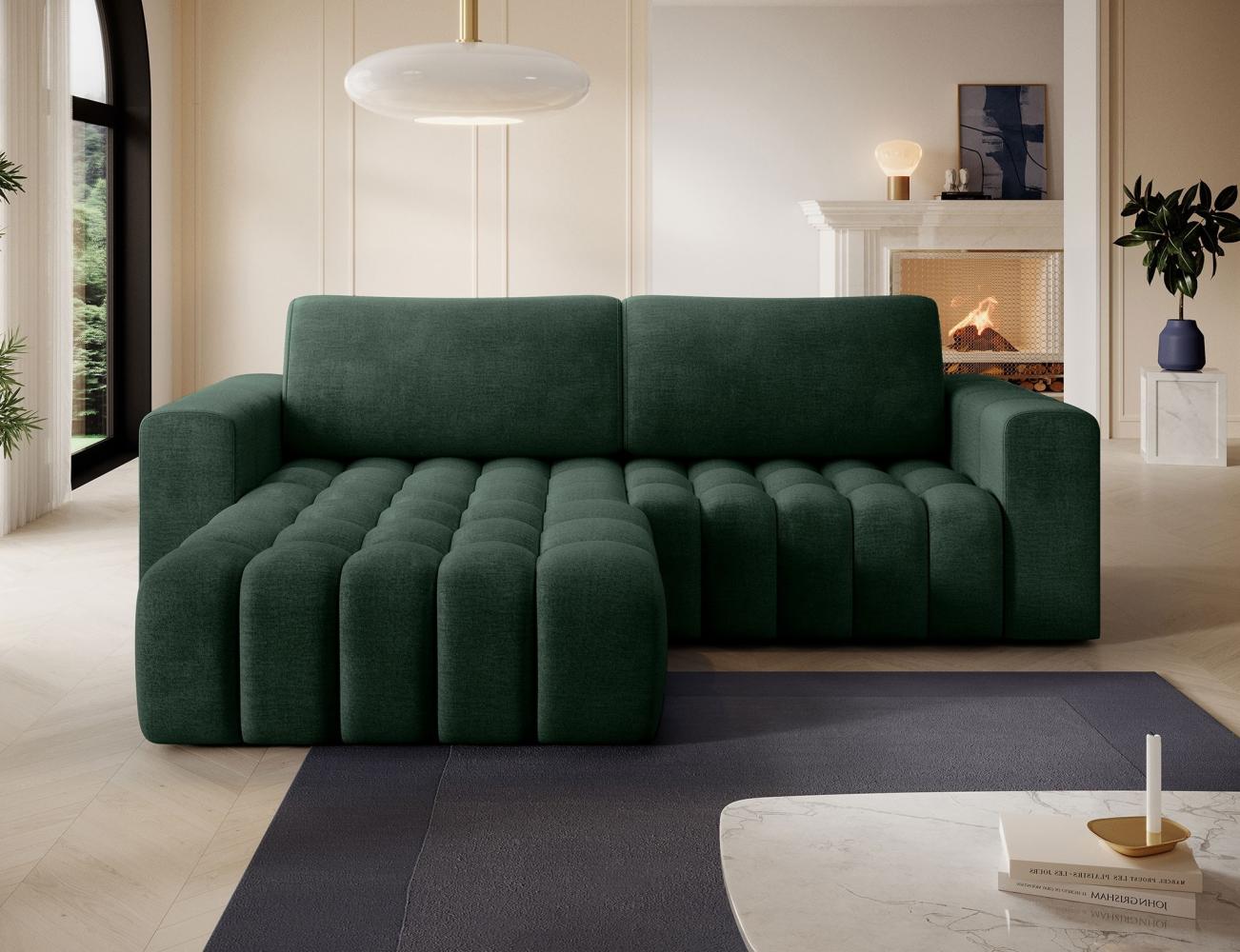 Eltap 'Bonett' Ecksofa mit Schlaffunktion, 92 x 175 x 250 cm, Dunkelgrün, Links Bild 1