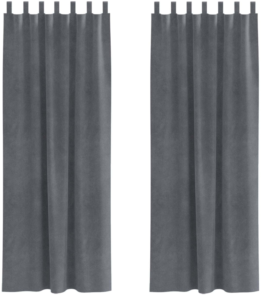vidaXL Verdunkelungsvorhänge 2 pcs Hellgrau 140 x 225 cm Samt 4107295 Bild 1